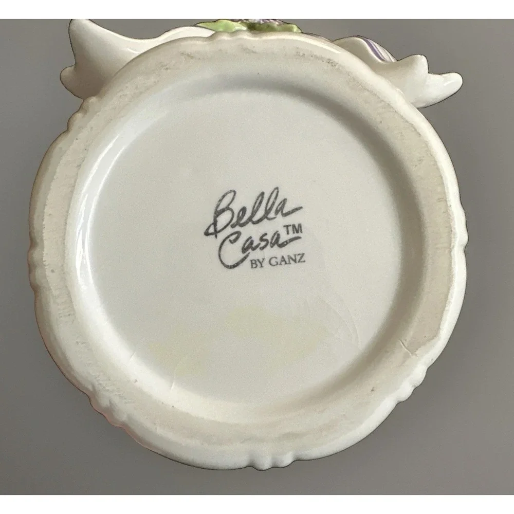 Bella Casa by Ganz Decorative Basket Floral Bow Handles Oval 8